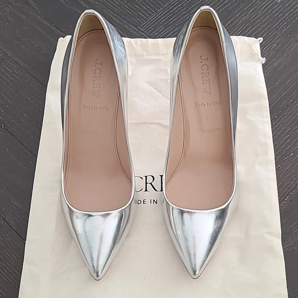 NWOT Vintage J. Crew Everly Mirror Metallic Pumps